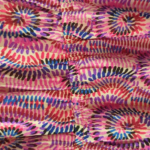 TCEC Abstract Ruffle Hem Mock Neck LIned Dress MEDIUM Purple Pink - Picture 11 of 15